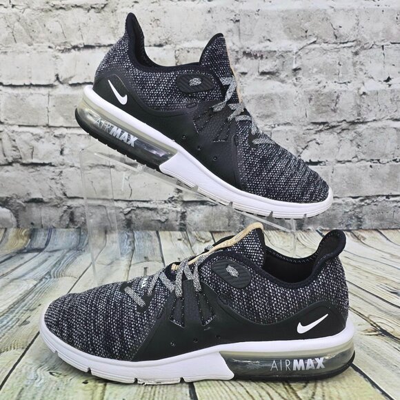 Nike Air Max Sequent 3 Women’s Size 9.5 Black White 908993-011 Running Sneakers - Picture 2 of 9